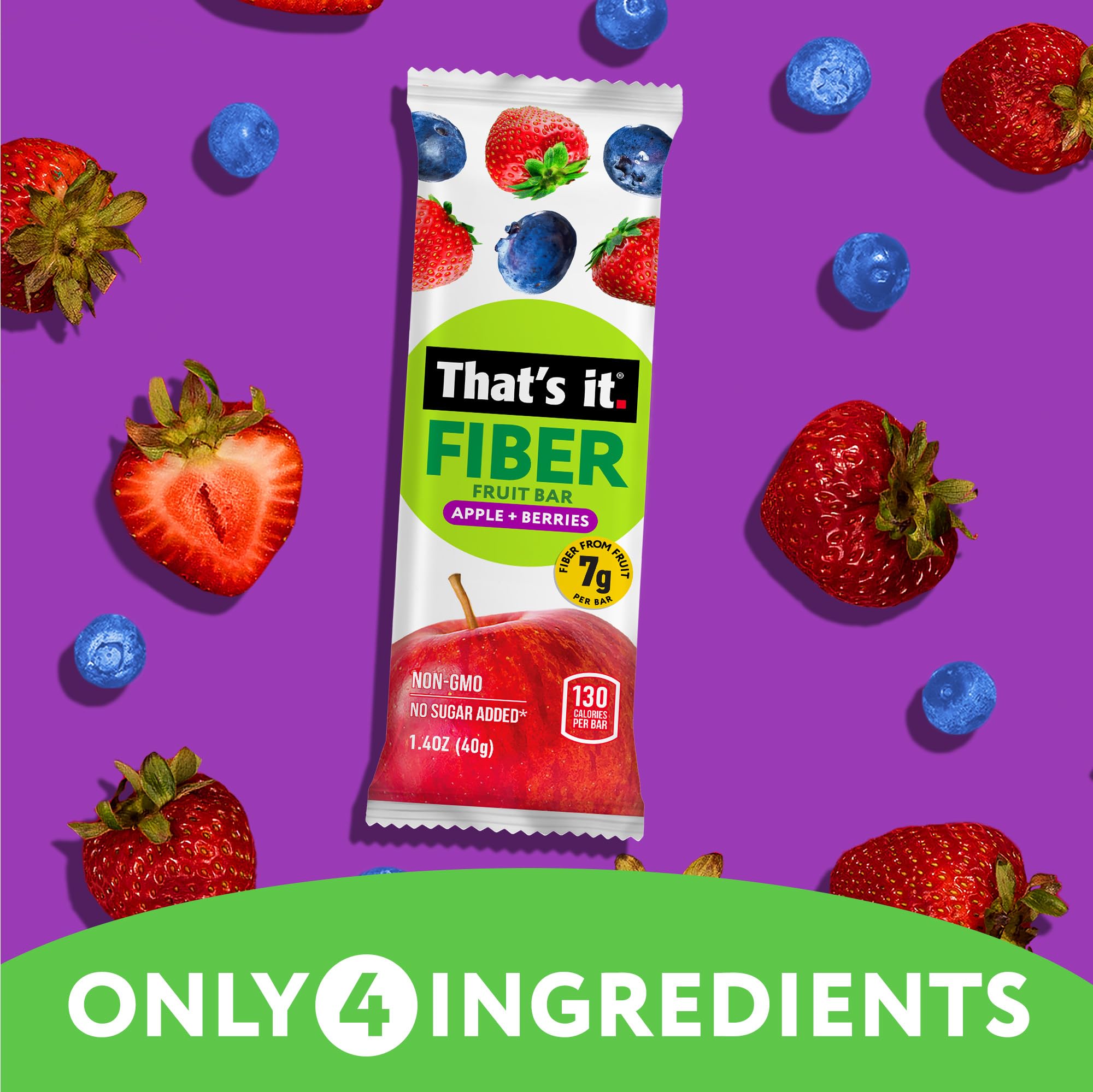 Apple + Berries Fiber Fruit Bars (12 Bars) photo 4