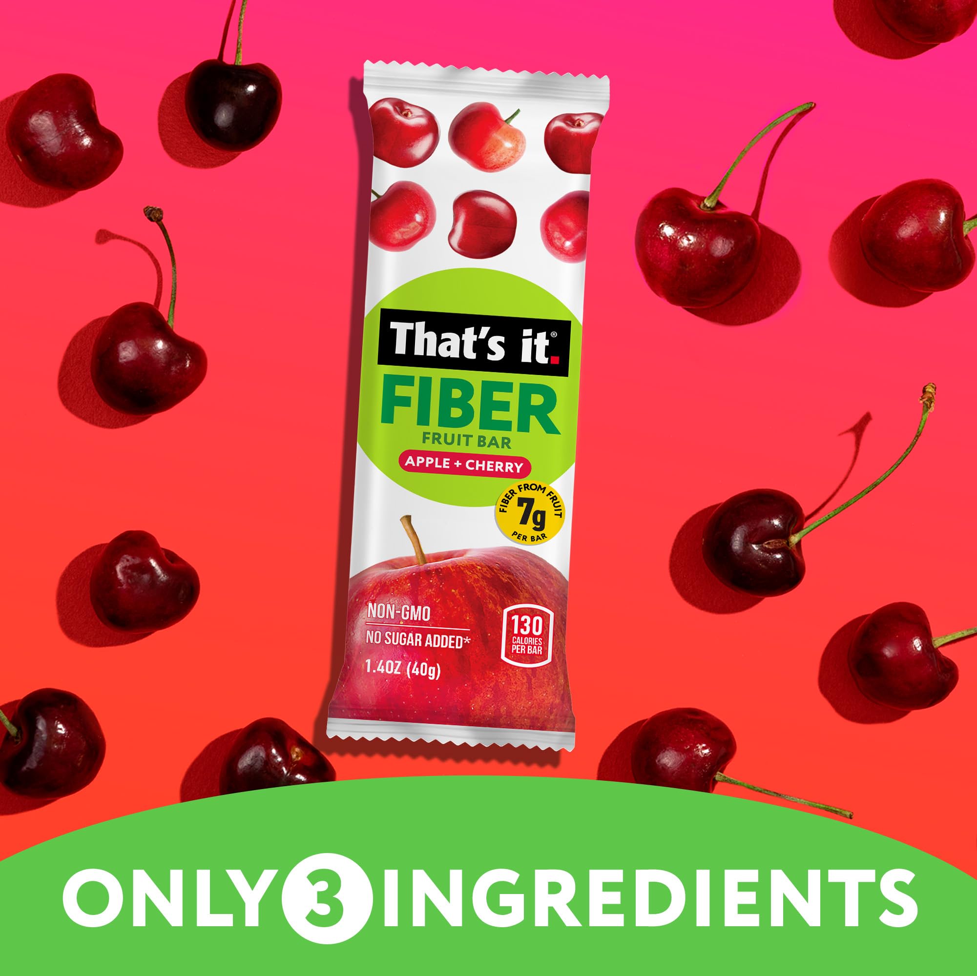 Apple + Cherry Fiber Fruit Bars (12 Bars) photo 4