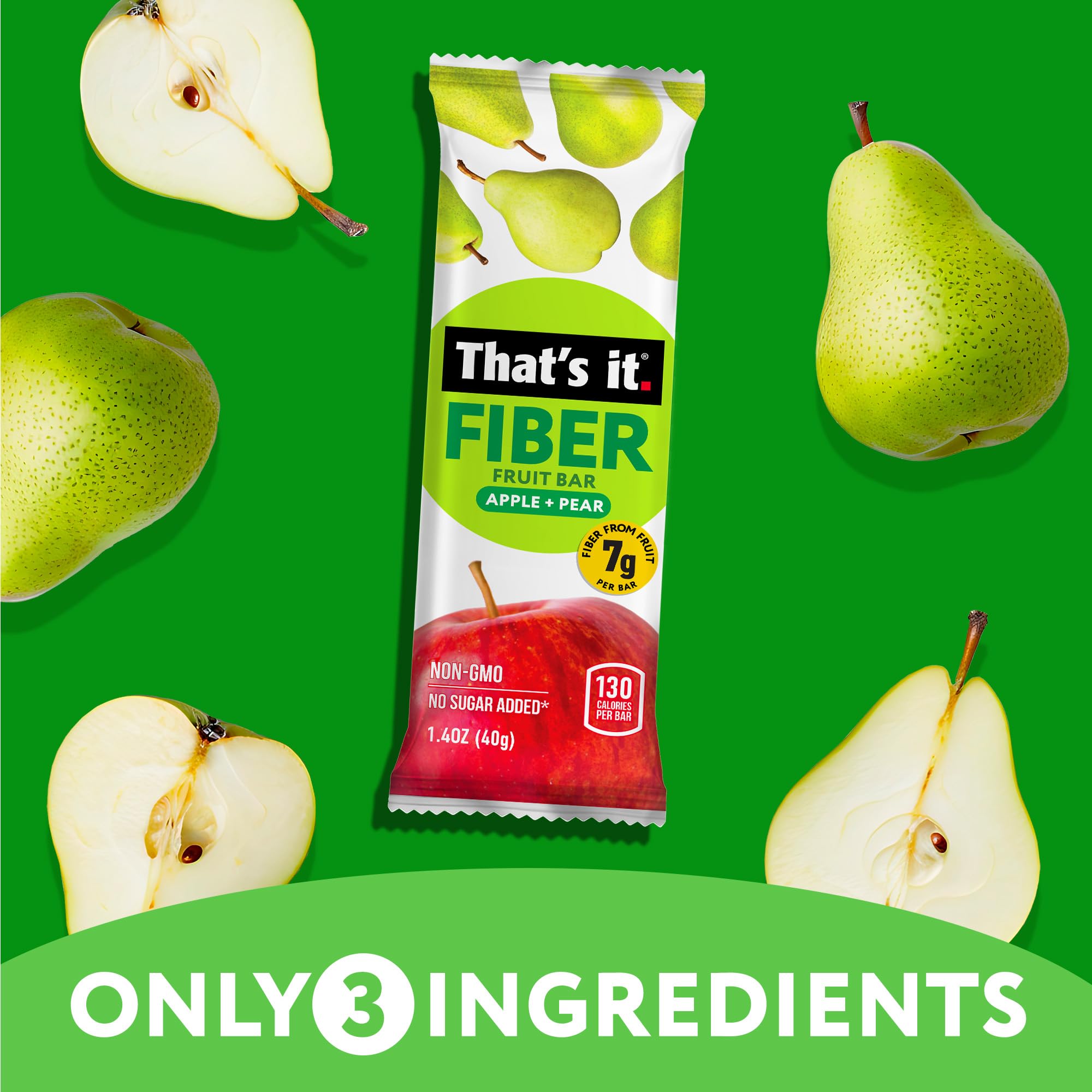 Apple + Pear Fiber Fruit Bars (12 Bars) photo 4