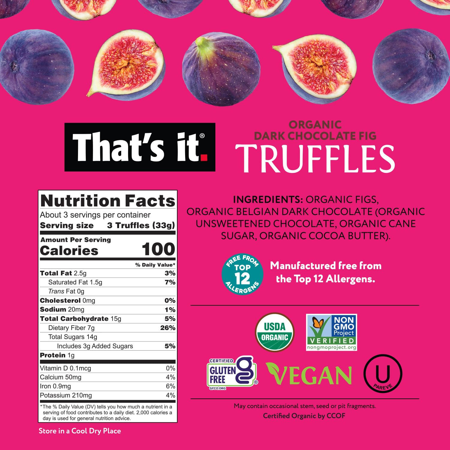 Organic Dark Chocolate Fig Truffles (3 Packs) photo 3