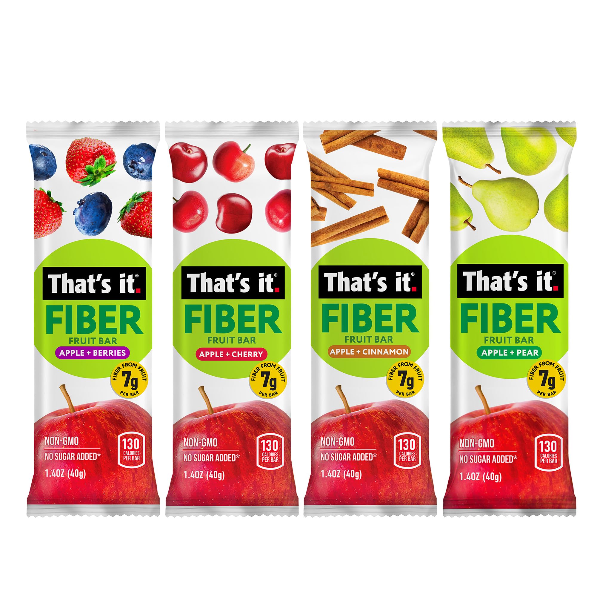 Fiber Fruit Bar Variety Pack - Berries, Cherry, Pear & Cinnamon (12 Bars) photo 3