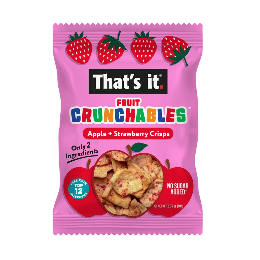Apple + Strawberry Crisps Fruit Crunchables (15 Packs) packaging
