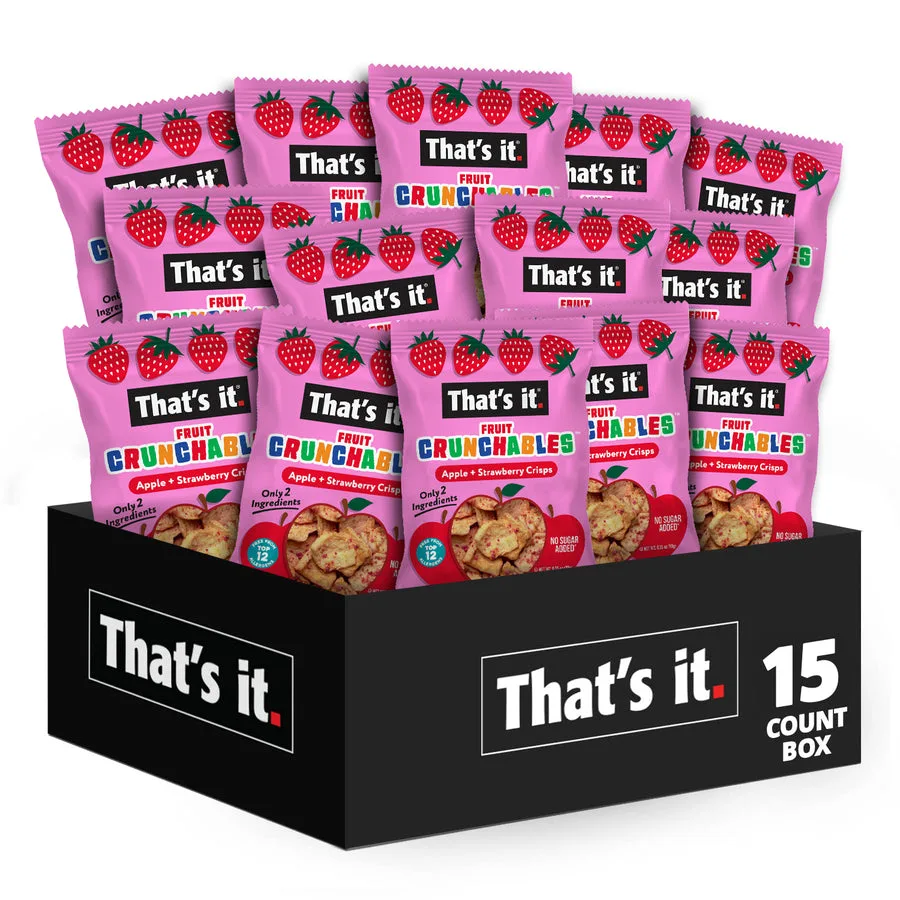 Apple + Strawberry Crisps Fruit Crunchables (15 Packs)