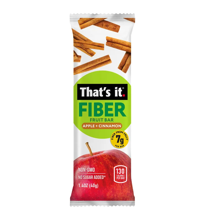 Apple + Cinnamon Fiber Fruit Bars (12 Bars) packaging