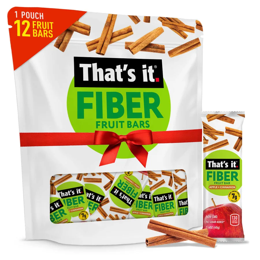 Apple + Cinnamon Fiber Fruit Bars (12 Bars)