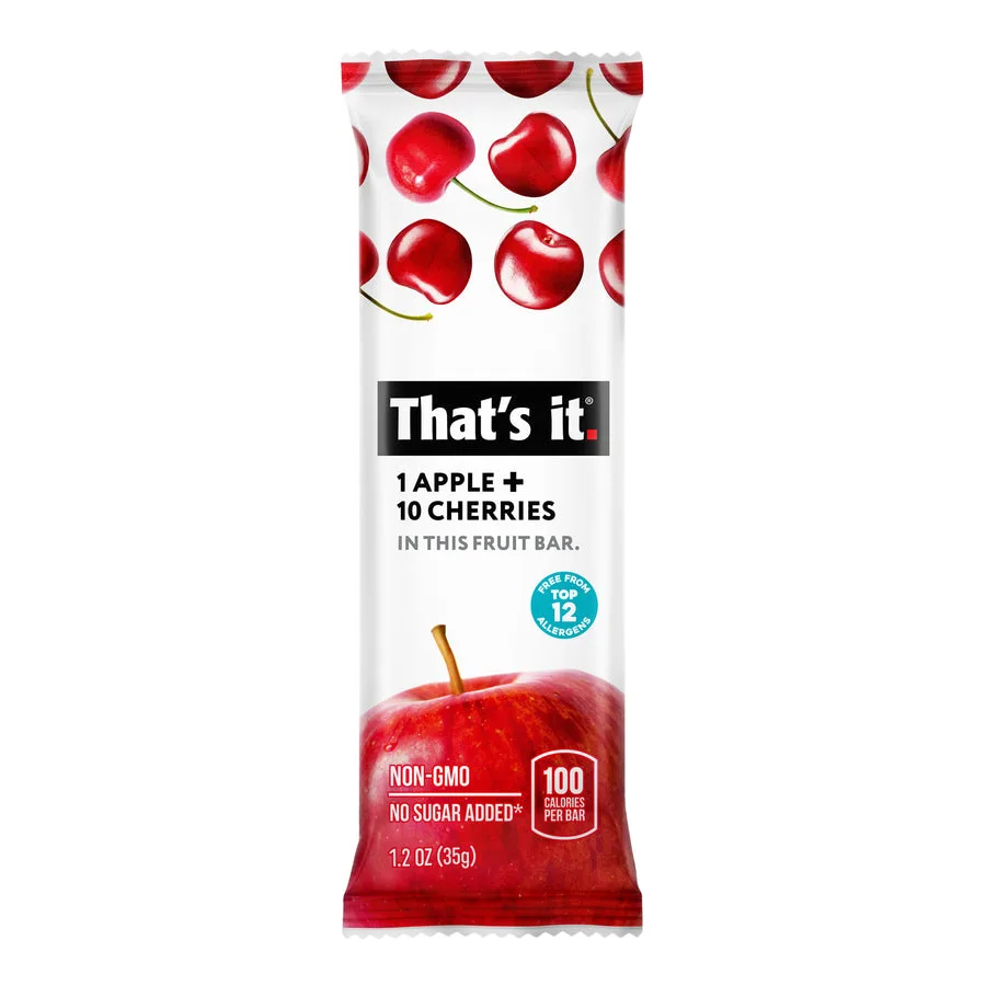Apple + Cherry Fruit Bars packaging