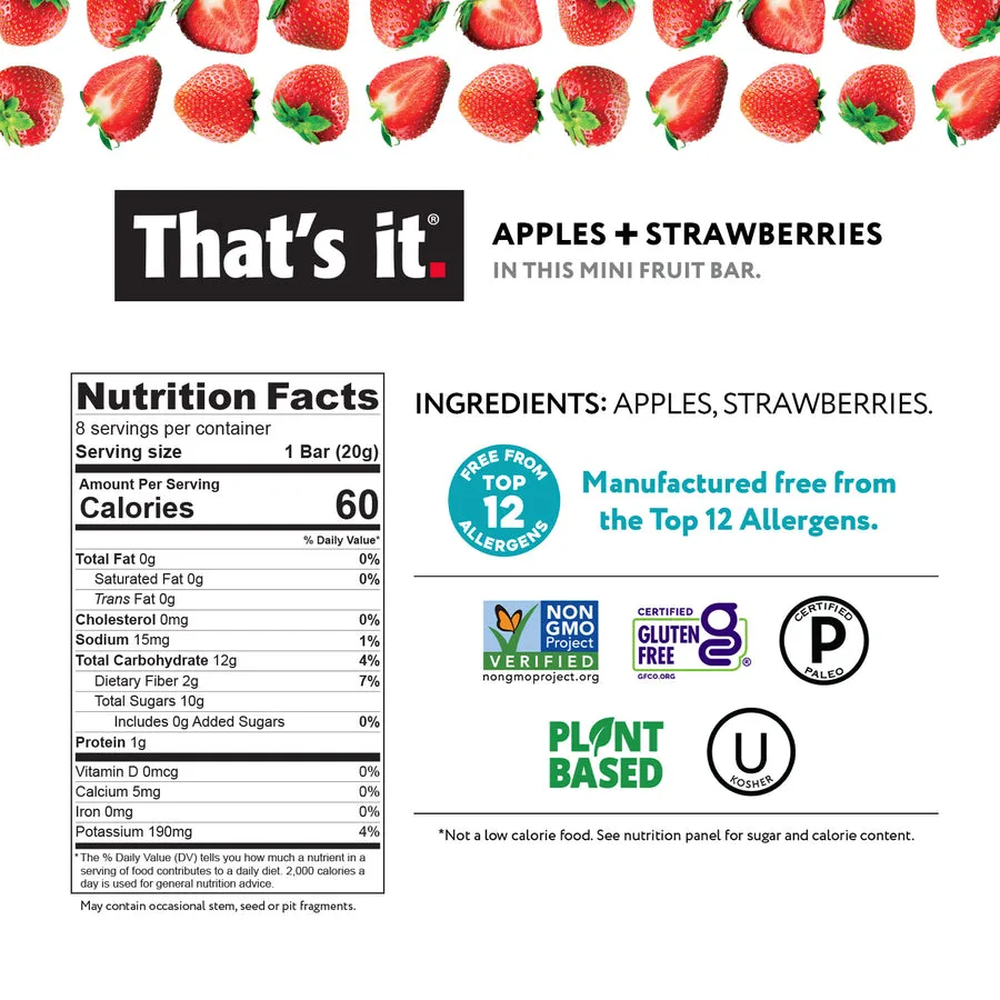 Minis Variety Pack - Blueberry, Mango & Strawberry (24 Bars) packaging