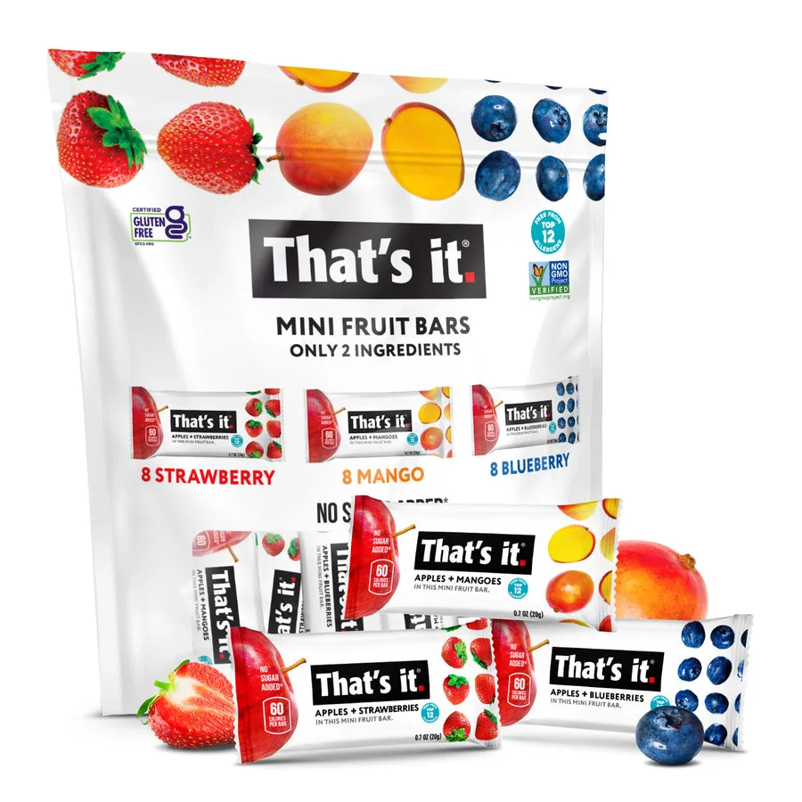 Minis Variety Pack - Blueberry, Mango & Strawberry (24 Bars)
