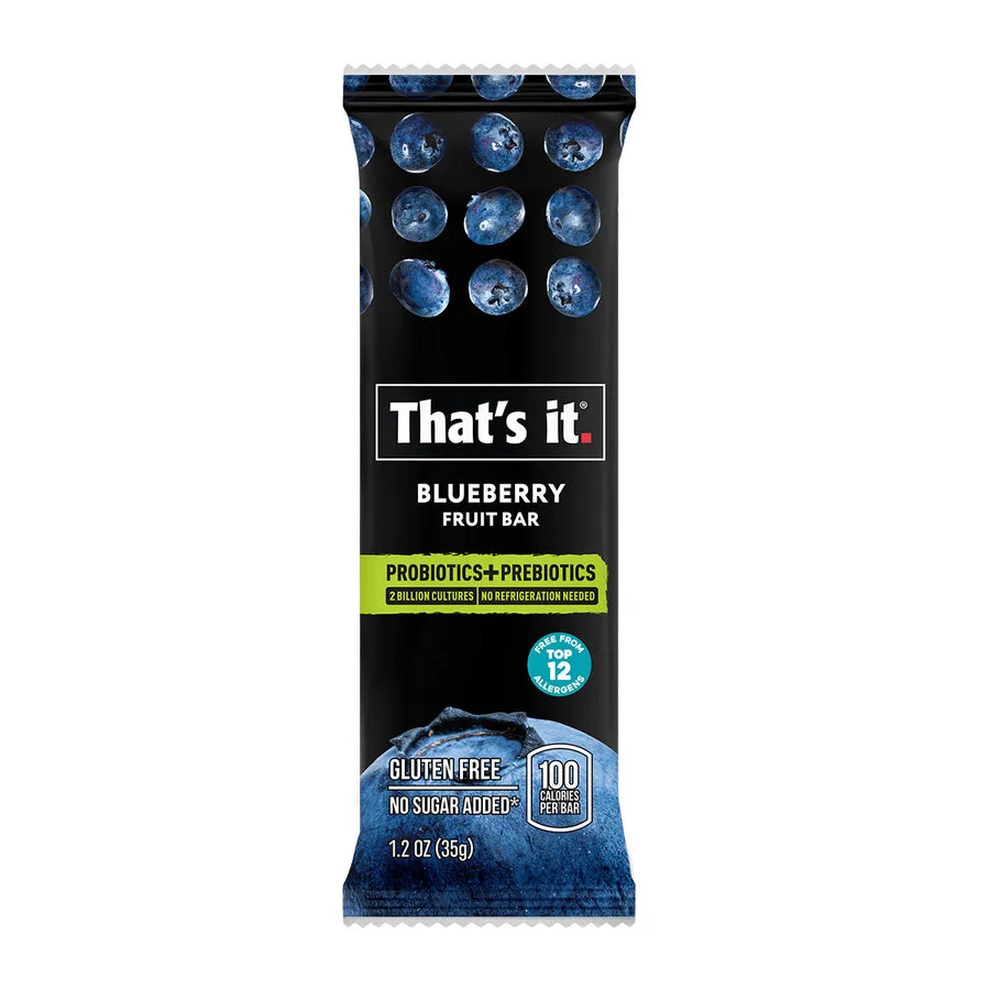 Blueberry Probiotic Fruit Bars packaging