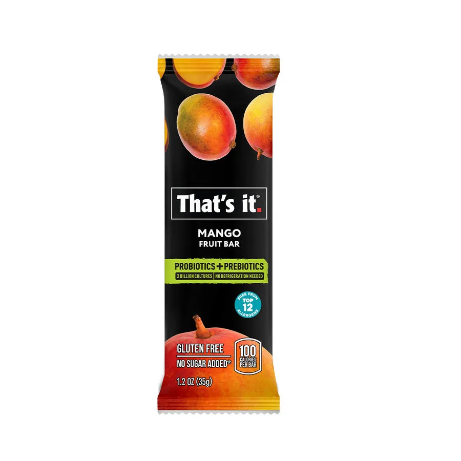Mango Probiotic Fruit Bars packaging