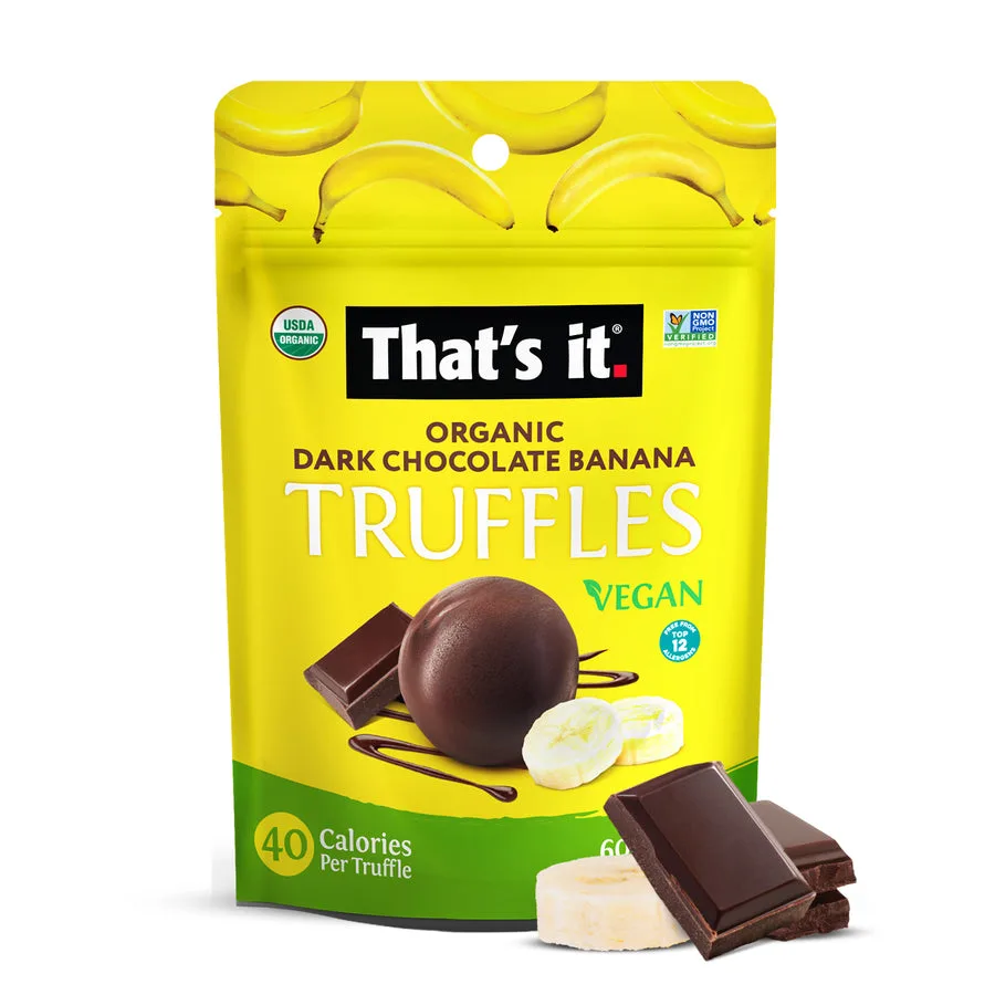 Organic Dark Chocolate Banana Truffles (3 Packs) packaging