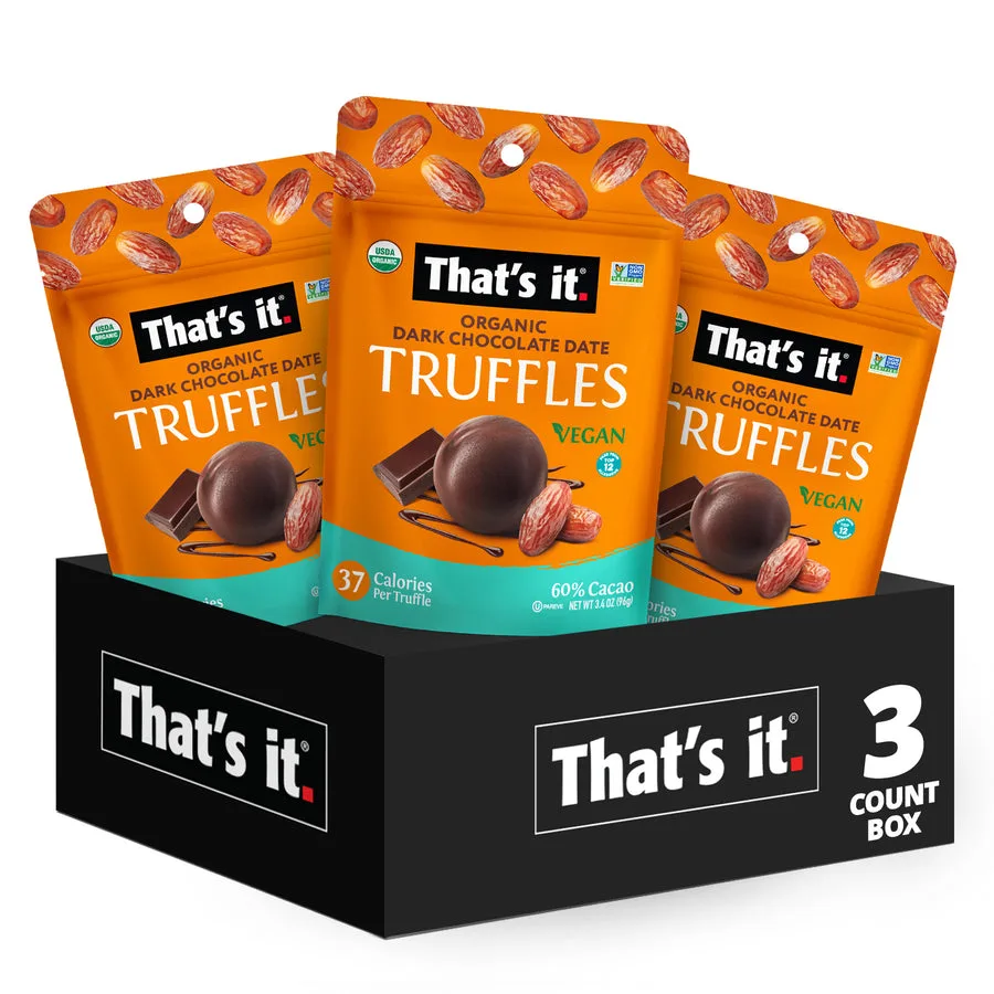 Organic Dark Chocolate Date Truffles (3 Packs)