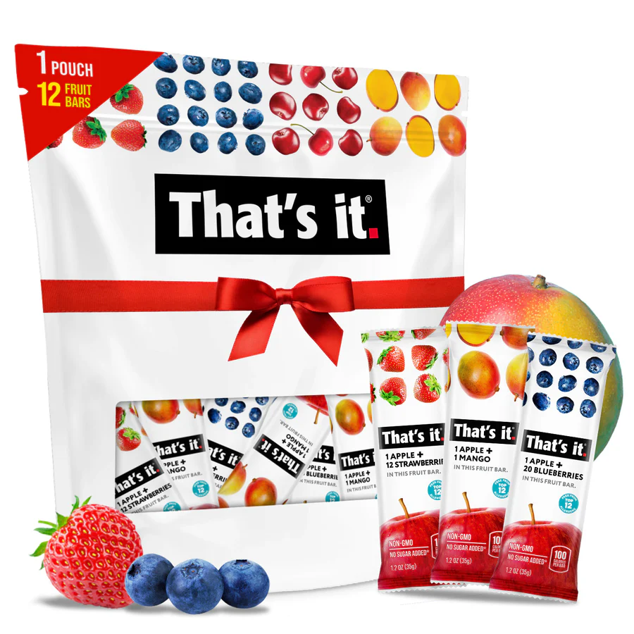 Fruit Bar Variety Pack - Blueberry, Mango & Strawberry (12 Bars)